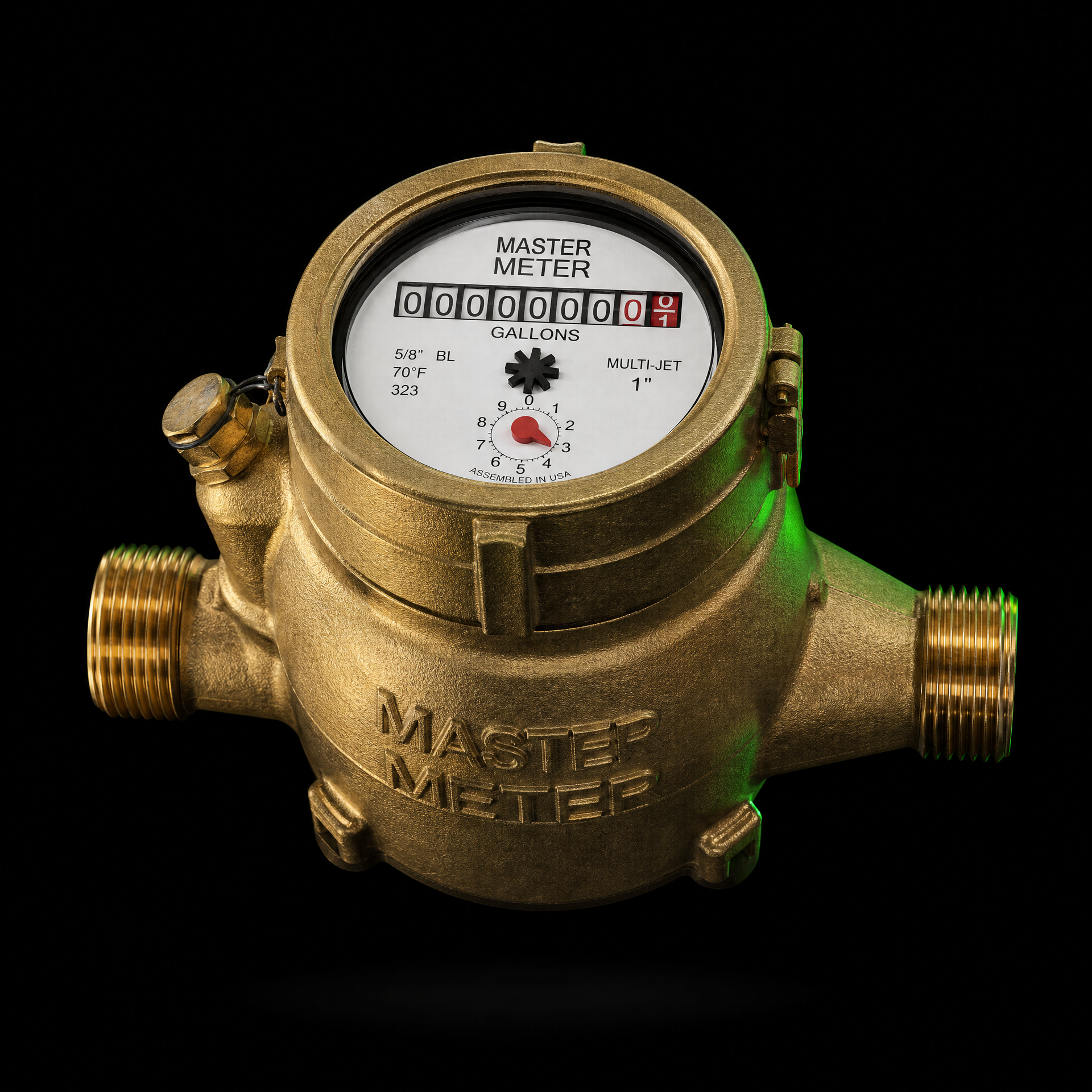 Master Meter brass water meter 3D render